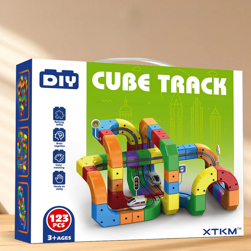magnetic rail building block toy
