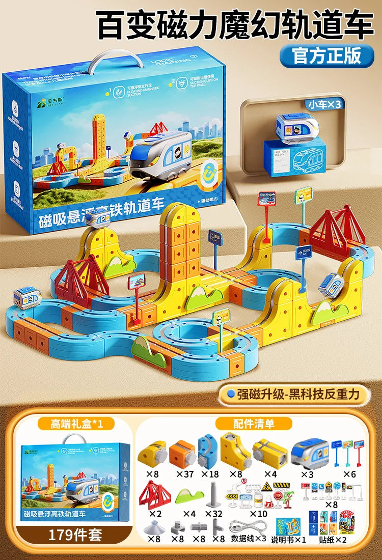 Magnetic Car Rail Track Set – Educational Gravity Maze Toy for Kids