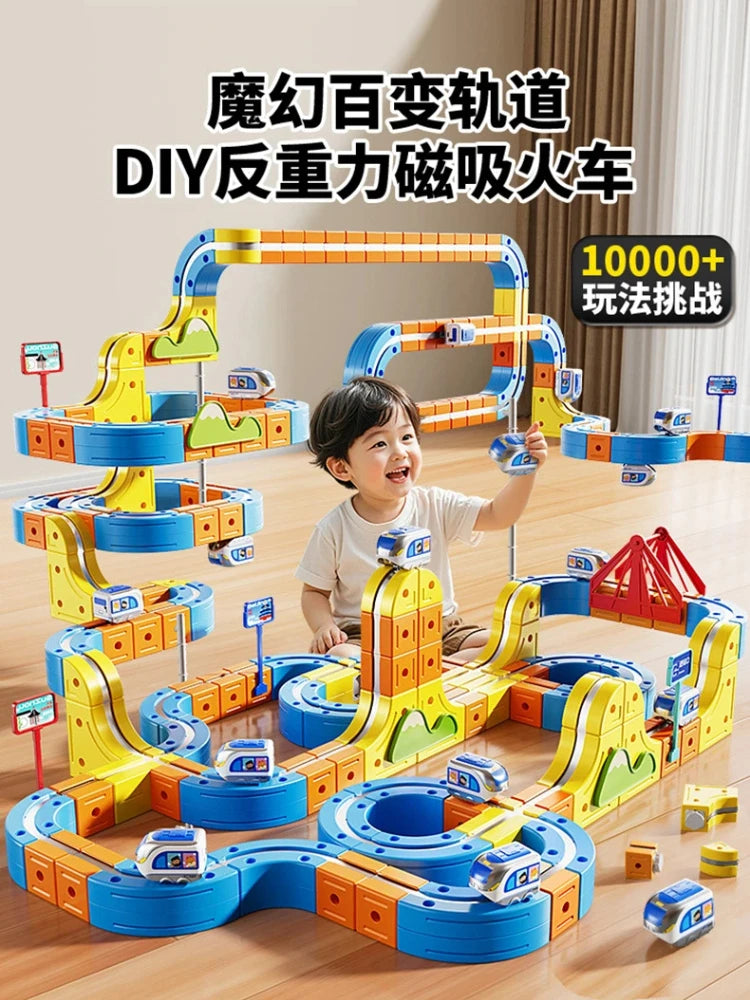 magnetic car rail track toy set
