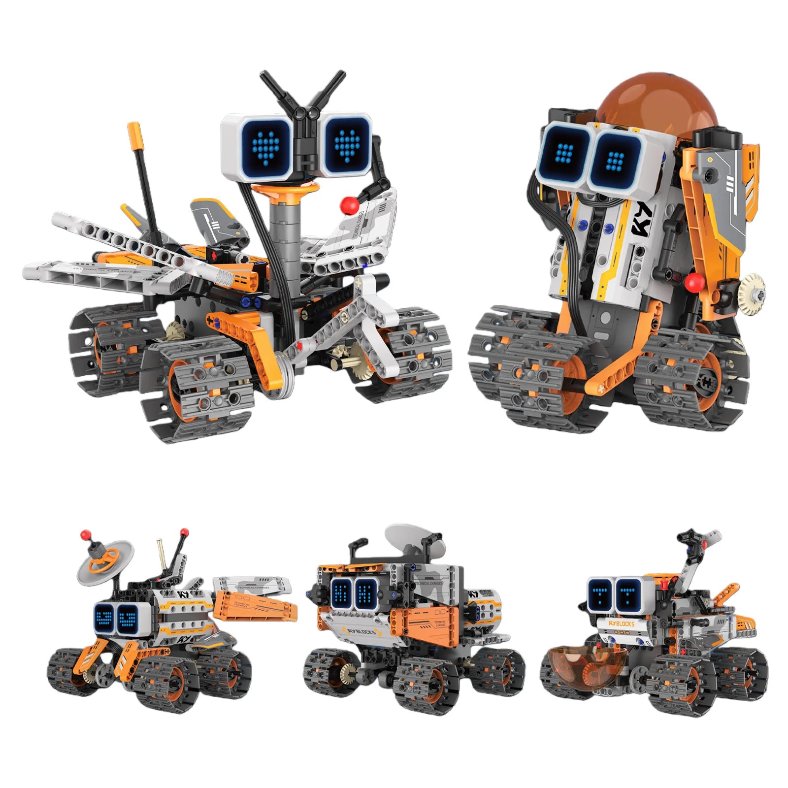 5-in-1 Transformable Robot Model Toy – Diecast Assembly Building Figure